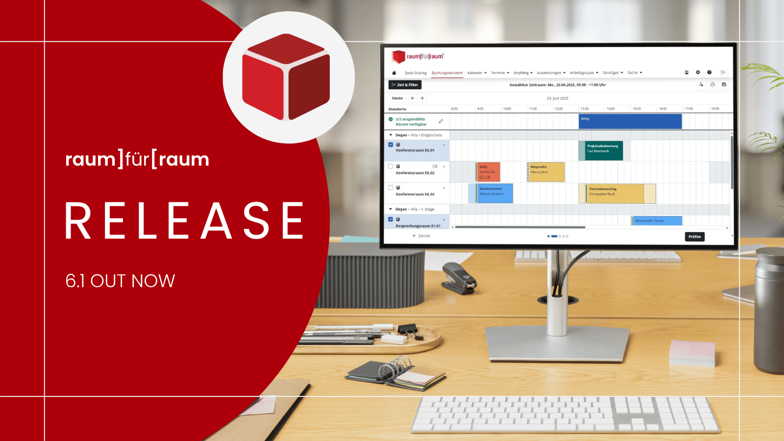 Release 6.1 ist da – raum]für[raum wird smarter, schneller, intuitiver